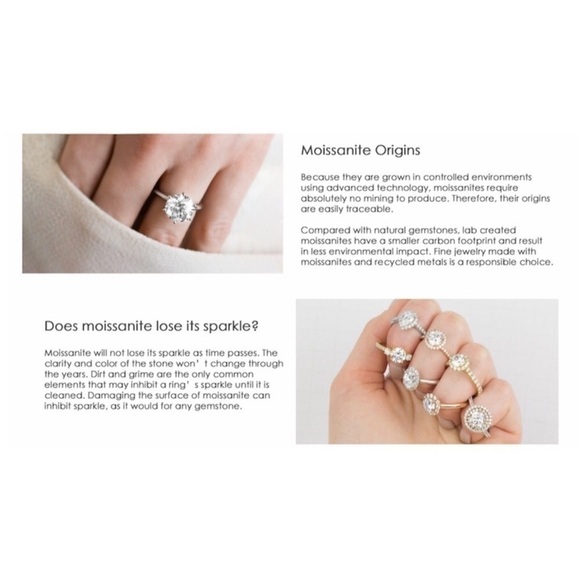 Certified 1ct Solitaire Moissanite Engagement Wedding Ring NEW - Picture 12 of 13